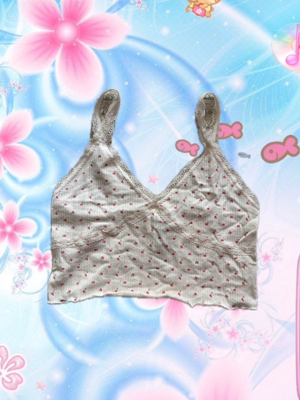 Lace-Trim Bralette lettuce